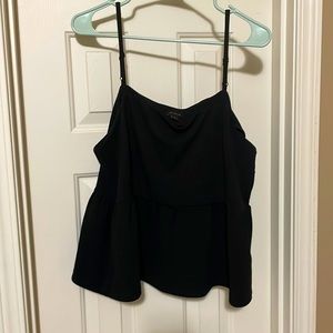 Black strap open peplum